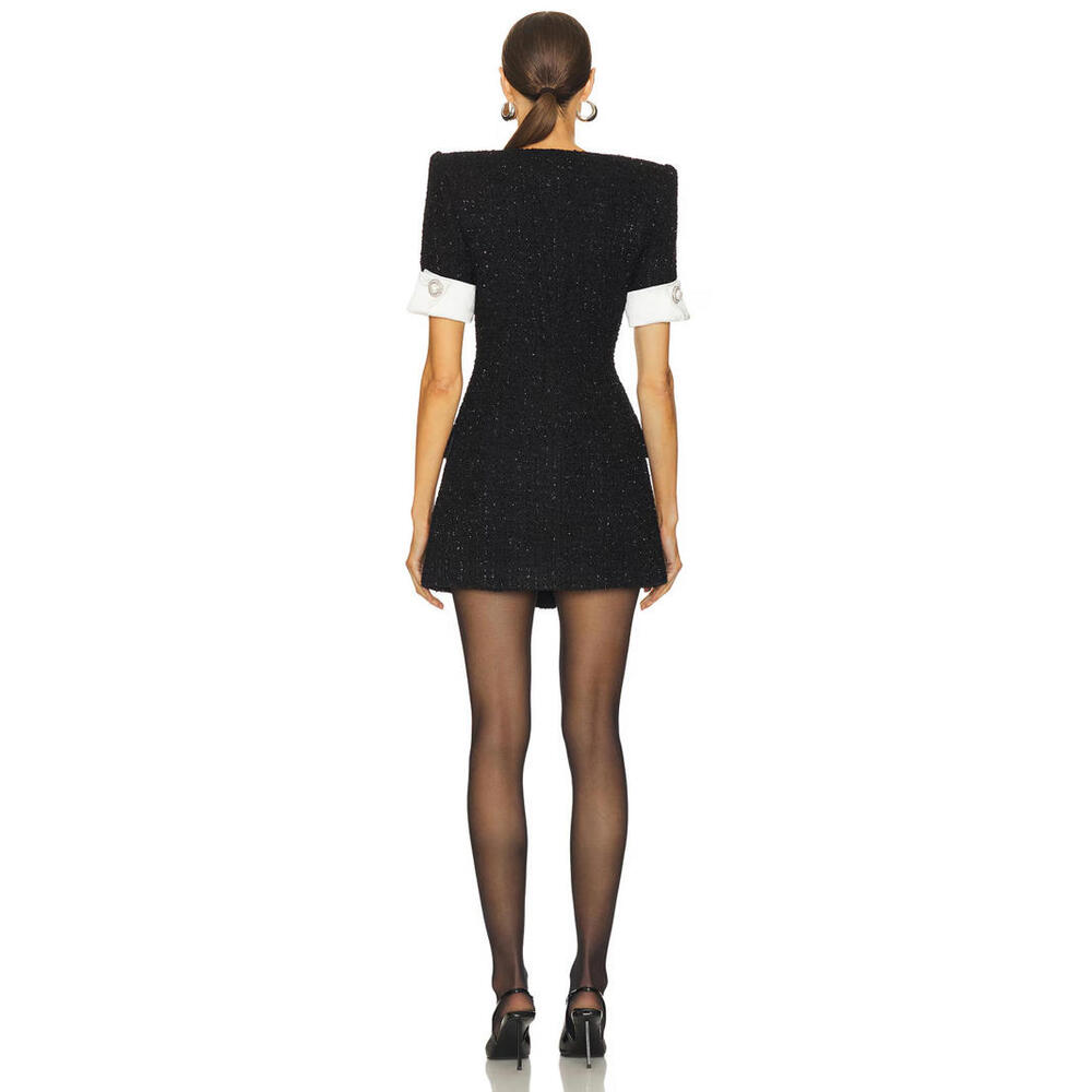 Retrofete Noreen Dress black tweed tweed size L NWT $478msrp - Picture 2 of 10